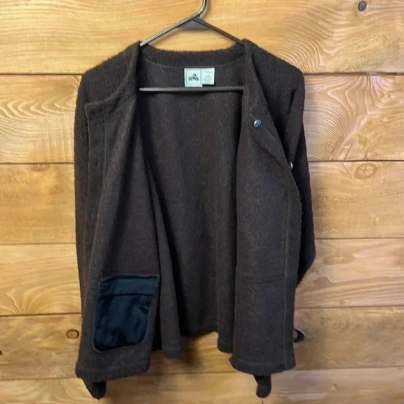 EASTERN MOUNTAIN SPORTS EMS women’s XL‎ LARGE BROWN WOOL CARDIGAN SWEATER winter - Picture 9 of 9